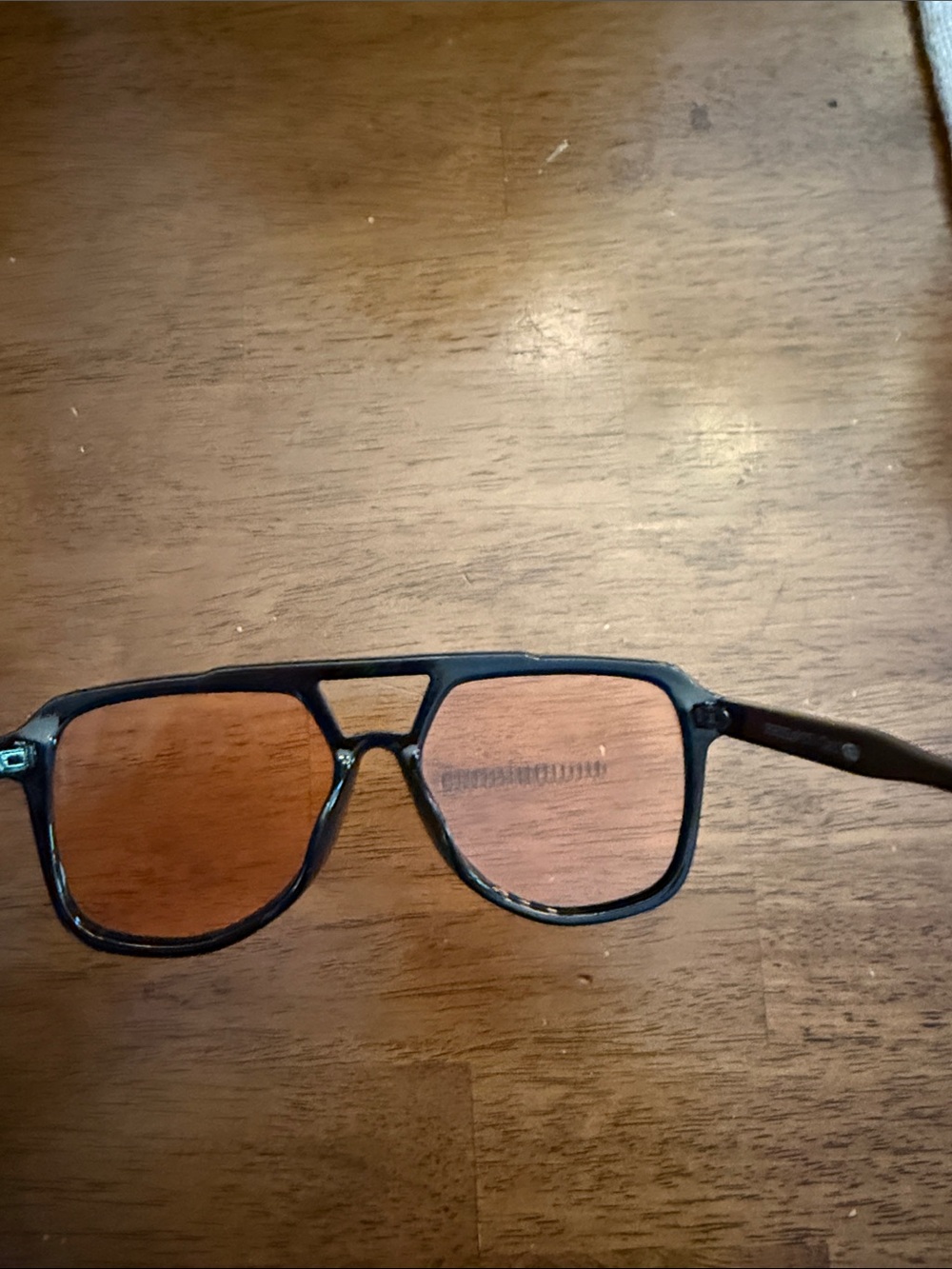 Frye Black Frame Aviator Sunglasses with Amber Lenses - Picture 5 of 5